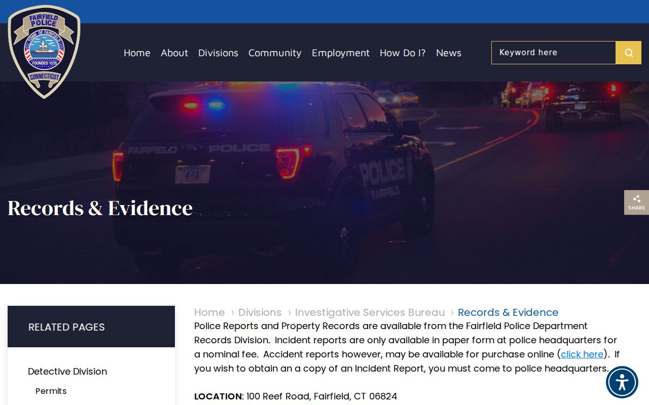 Fairfield arrest history local paper report copy channel