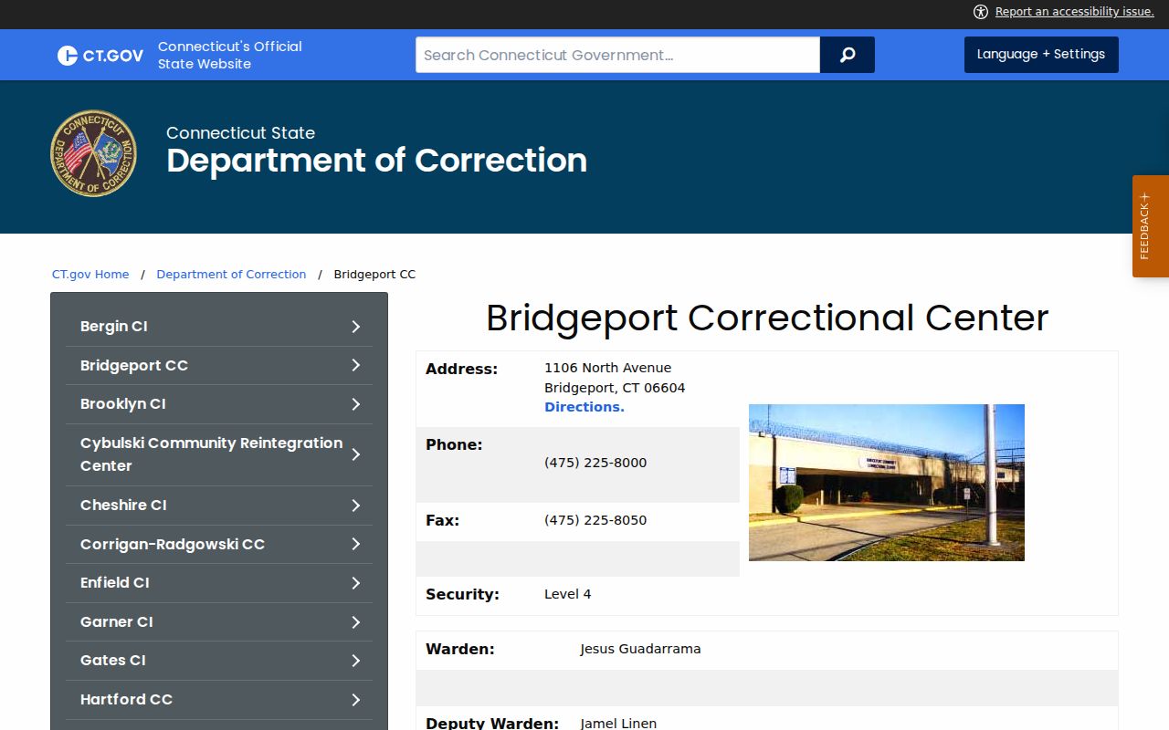 Fairfield arrest history nearest Connecticut DOC facility