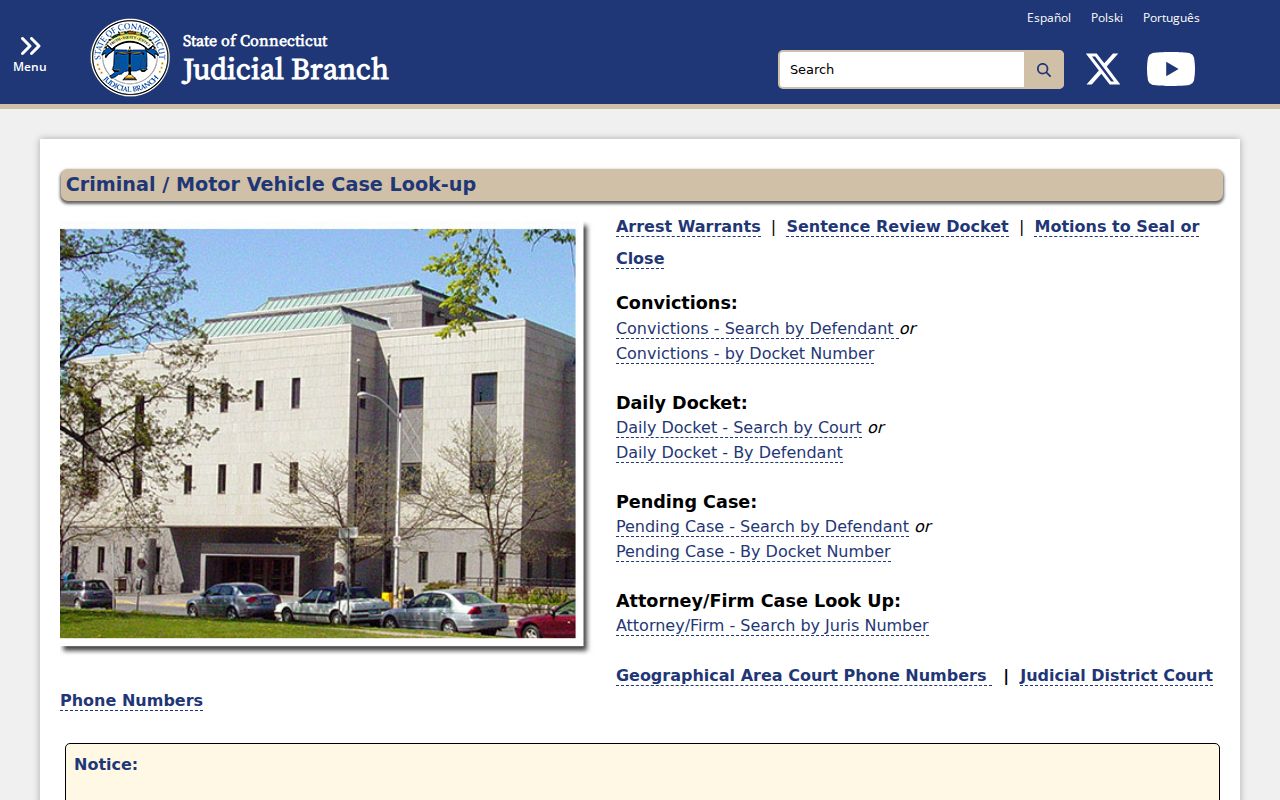 Fairfield criminal court case lookup choices