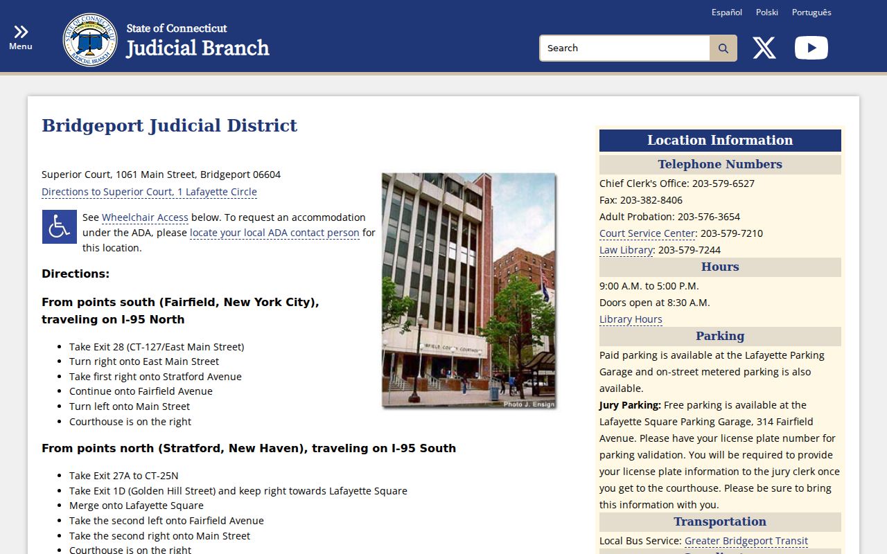 Fairfield criminal court cases Bridgeport Part A courthouse